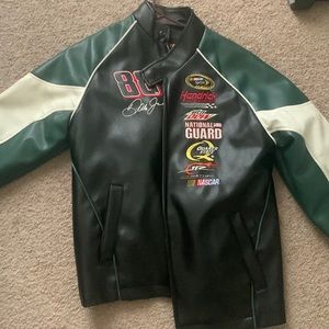 Green & black NASCAR leather jacket